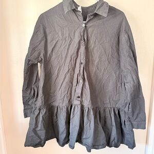 Carly Jean CJLA Black Button-Up Tunic Dress